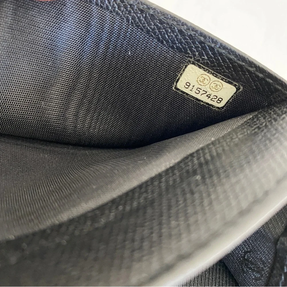 Chanel black leather wallet